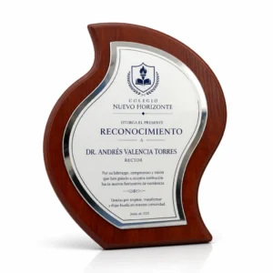 placa forma llama 16x21cm