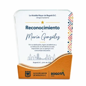 Placa Reconocimiento Cuadrado Ola