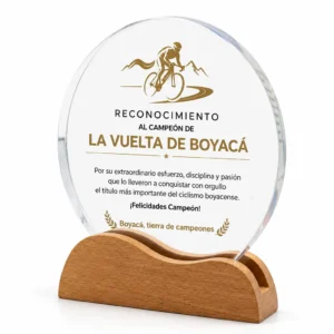 placa reconocimiento redonda 18cm