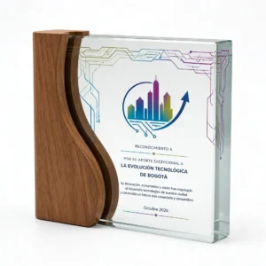 placa reconocimiento vidrio 20mm