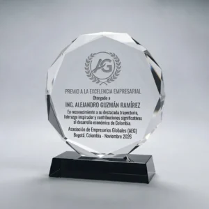 placas-reconocimiento-octagono-by-9-en-vidrio-cristal-blanco-con-base-negra